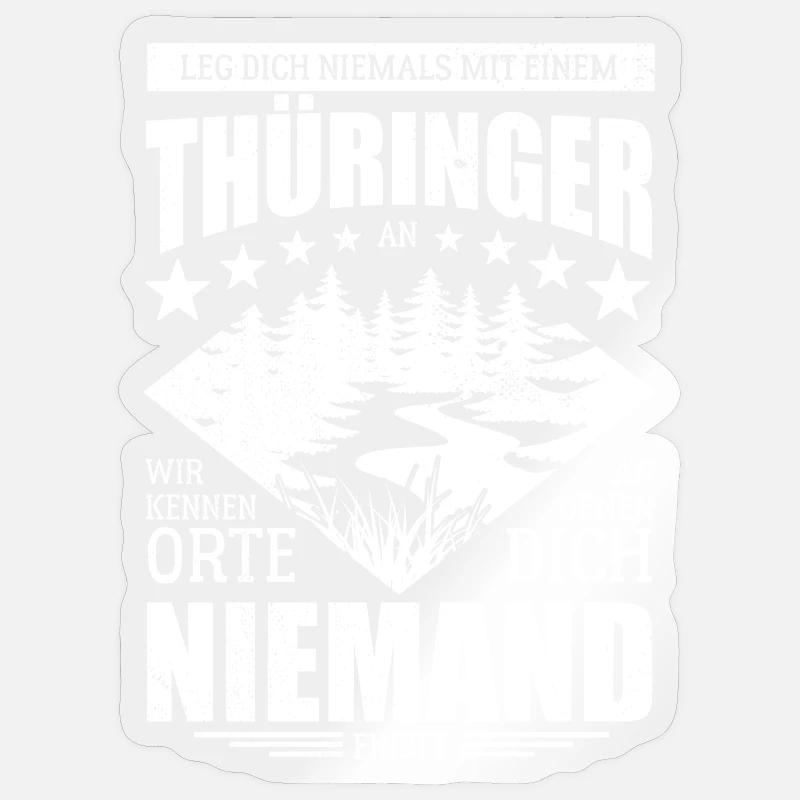 Leg dich nicht mit einem Thüringer an - Spruch - Sticker Größe S (10 x 10 cm) - Transparent glänzend