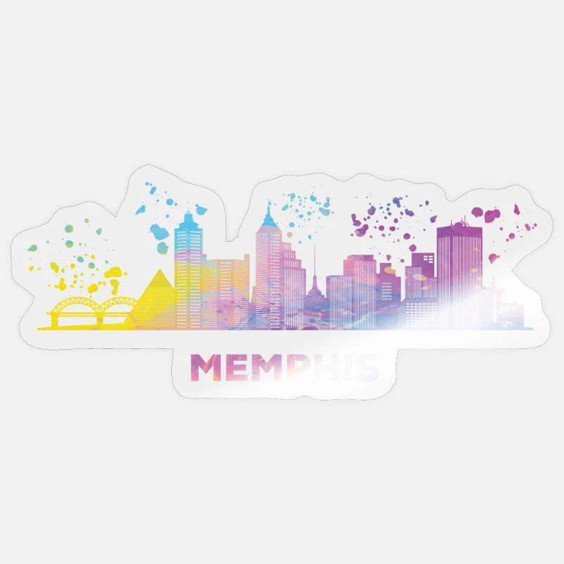 Memphean Skyline Memphis - Sticker size S (10 x 10 cm) - transparent glossy