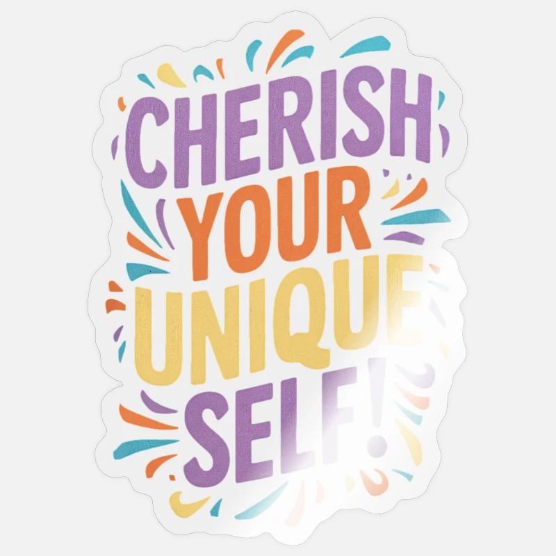 Cherish Your Unique Self Message Sticker size S (10 x 10 cm)