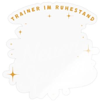 Trainer Ruhestand Geschenk Danke Coach Fitness - Sticker Größe S (10 x 10 cm) - Transparent glänzend - Vorne