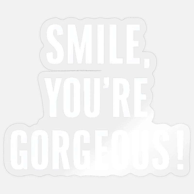 Lächle Du Bist Wunderschön Motivation Sticker Größe S (10 x 10 cm)