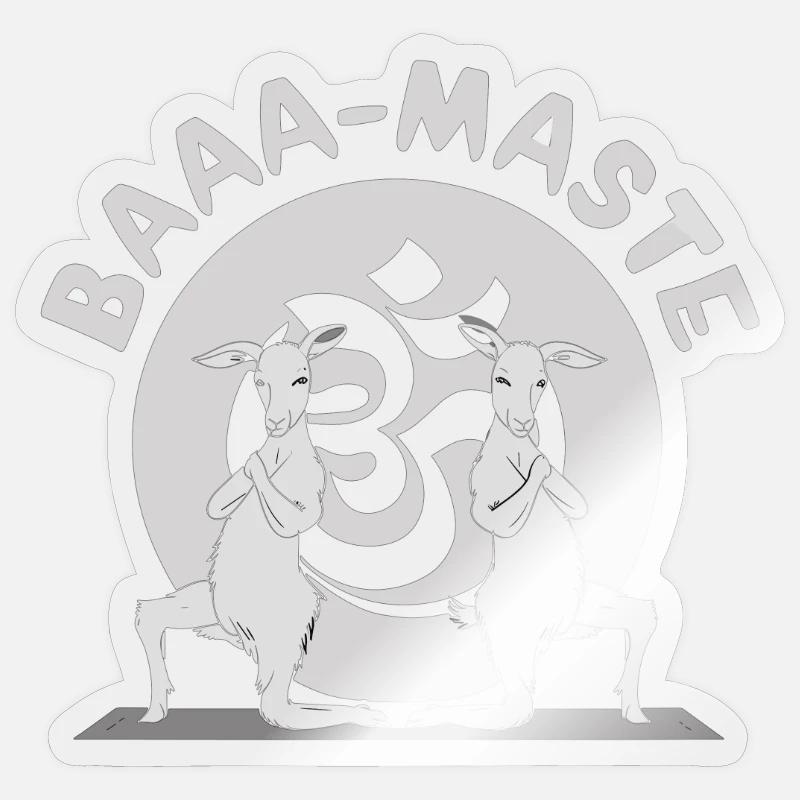 Baaa-Maste Goats Yoga Relaxation - Sticker size S (10 x 10 cm) - transparent glossy