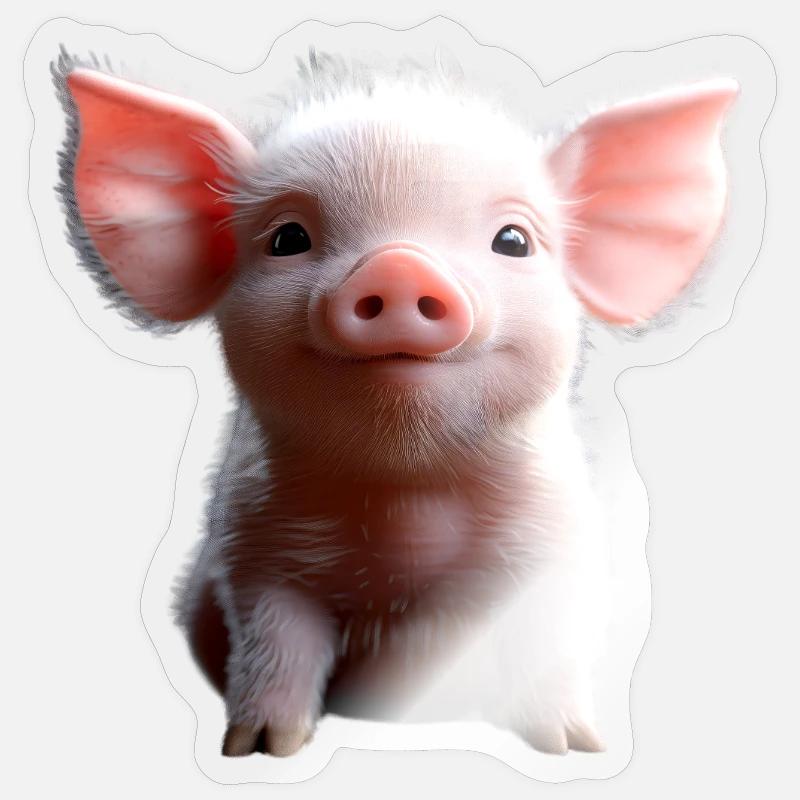 Cochon domestique Cochon Cochon Porcelet Cochon - Sticker taille S (10 x 10 cm) - brillant transparent