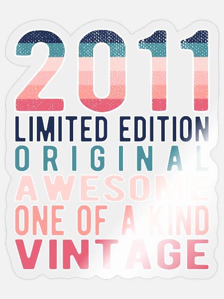 Limited Edition seit 2011 Geburtstag Vintage 2011 - Sticker Größe S (10 x 10 cm) - Transparent glänzend