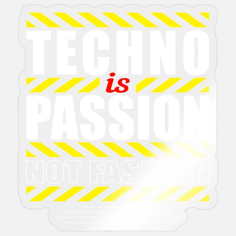 TECHNO IS PASSION Sticker Größe S (10 x 10 cm)