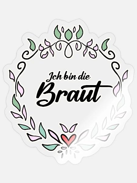 Braut Motiv Form - Sticker Größe S (10 x 10 cm) - Transparent glänzend