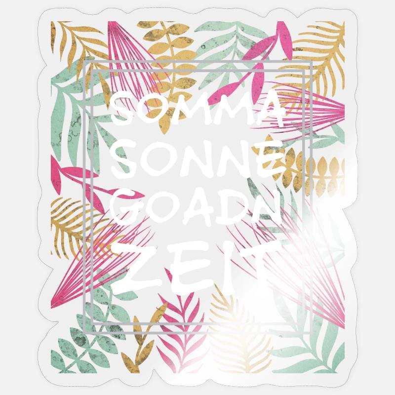 Somma Sonne Goadn Zeit, Sommer Sonne Garten Zeit - Sticker Größe S (10 x 10 cm) - Transparent glänzend