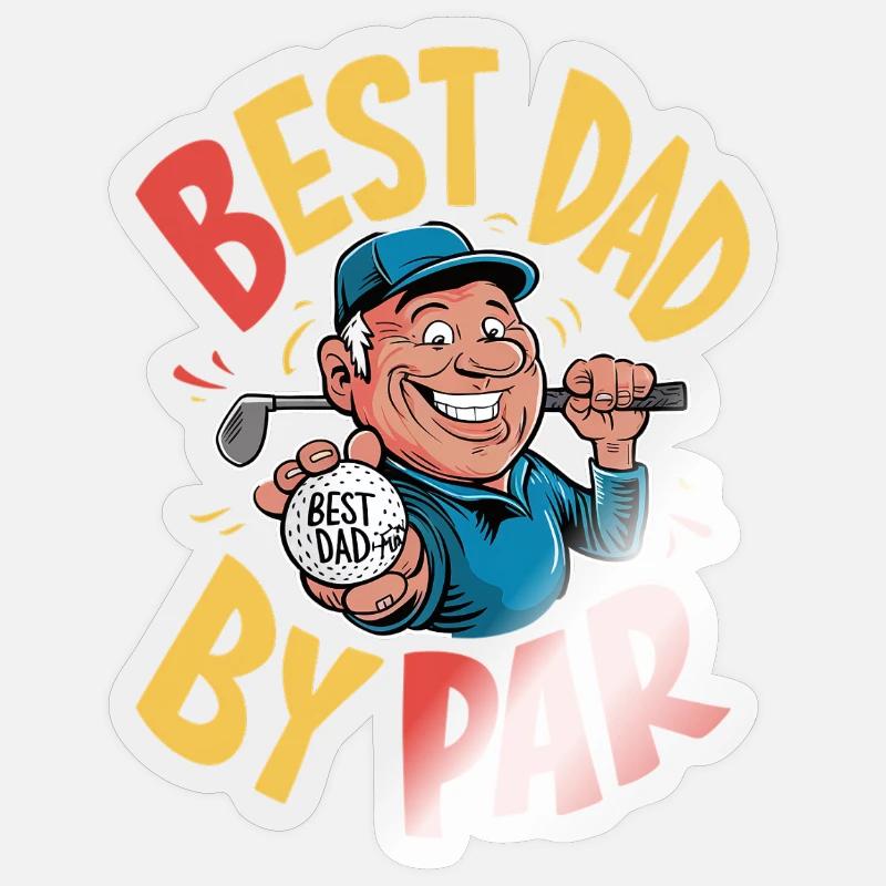 Bester Papa Beim Golf - Einzigartiger Stil Sticker Größe S (10 x 10 cm)