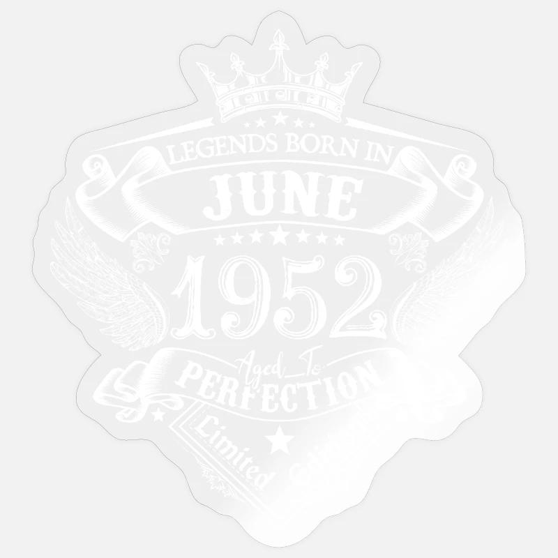Juni 1952 Geburtstag Juni 1952 Juni Geschenk Sticker Größe S (10 x 10 cm)
