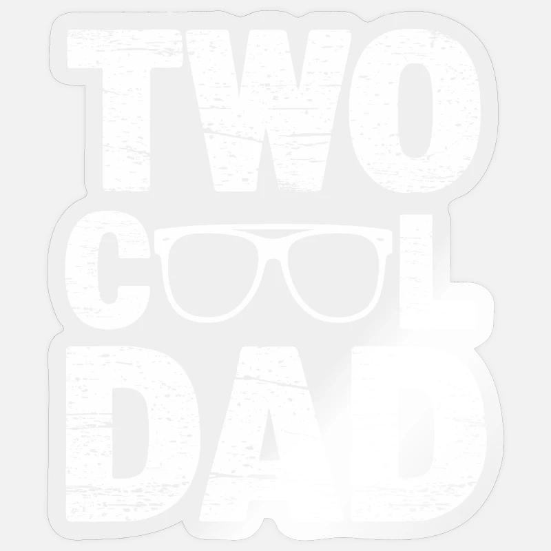 Deux Cool Dad Expression Stylée - Sticker taille S (10 x 10 cm) - brillant transparent