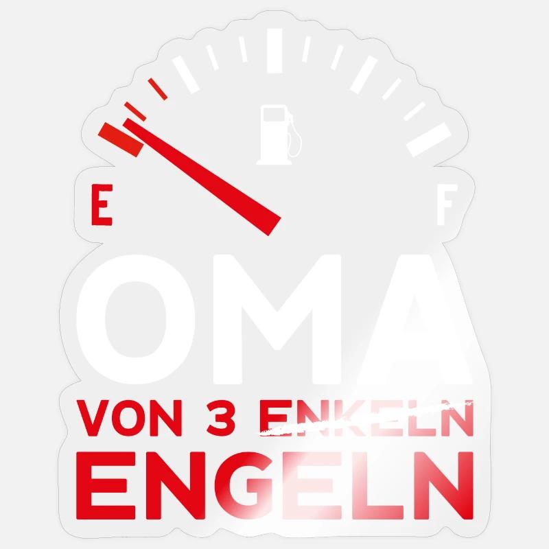 MUTTERTAG OMA VON 3 ENKELN ENGELN OMA - Sticker Größe S (10 x 10 cm) - Transparent glänzend