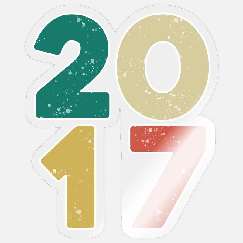 2017 - Année 2017 - Année 2017 - Sticker taille S (10 x 10 cm) - brillant transparent