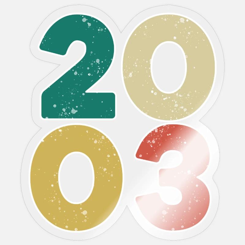 2003 - Année 2003 - Année de construction 2003 - Sticker taille S (10 x 10 cm) - brillant transparent