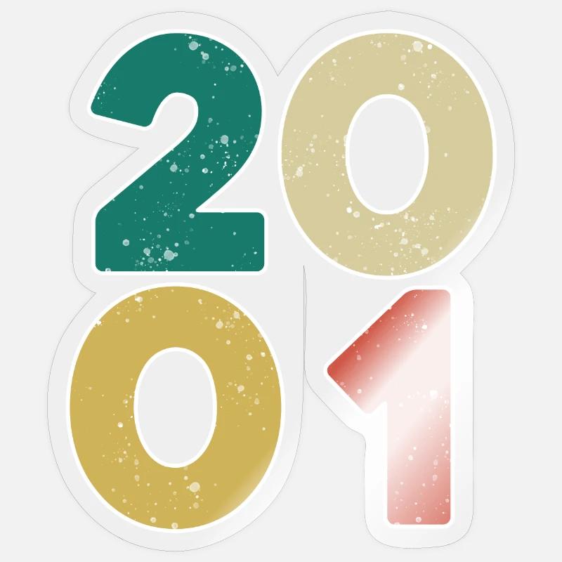 2001 - Année 2001 - Année 2001 - Sticker taille S (10 x 10 cm) - brillant transparent