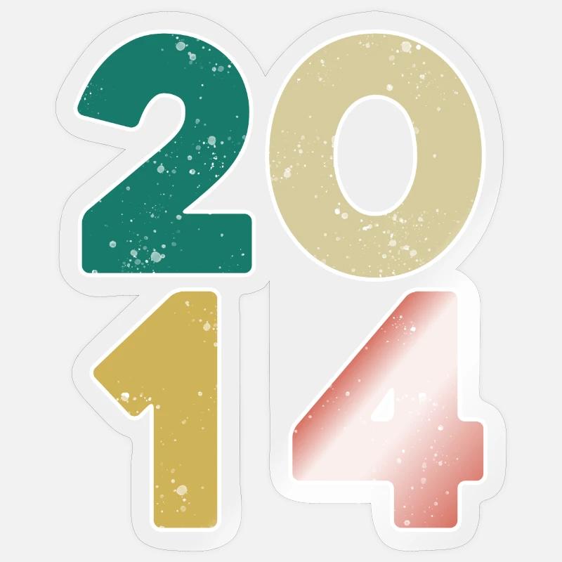 2014 - Year 2014 - Year 2014 - Sticker size S (10 x 10 cm) - transparent glossy