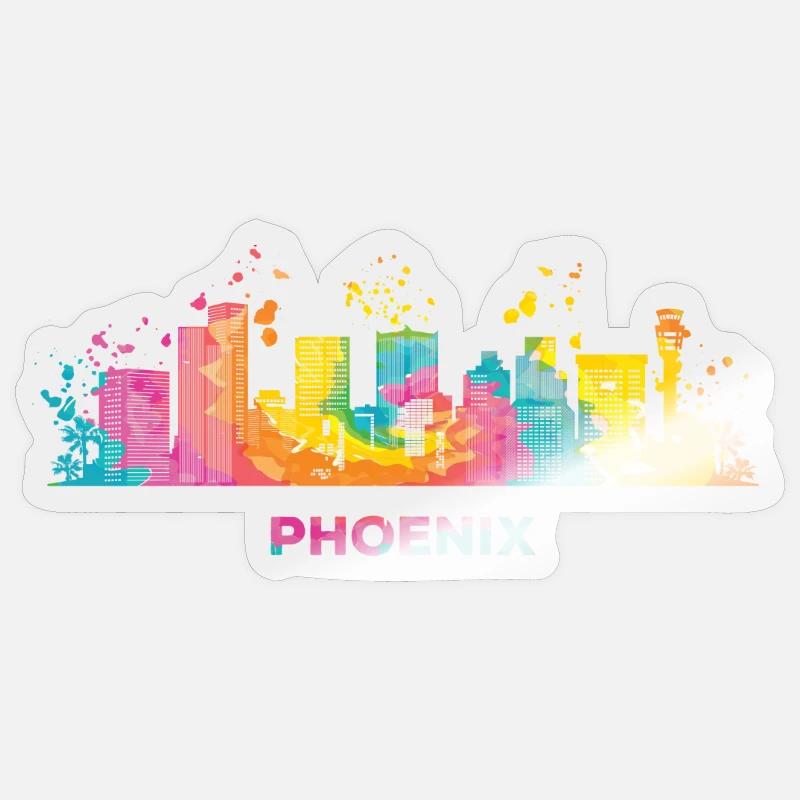 Phoenicians Skyline Phoenix - Sticker Größe S (10 x 10 cm) - Transparent glänzend