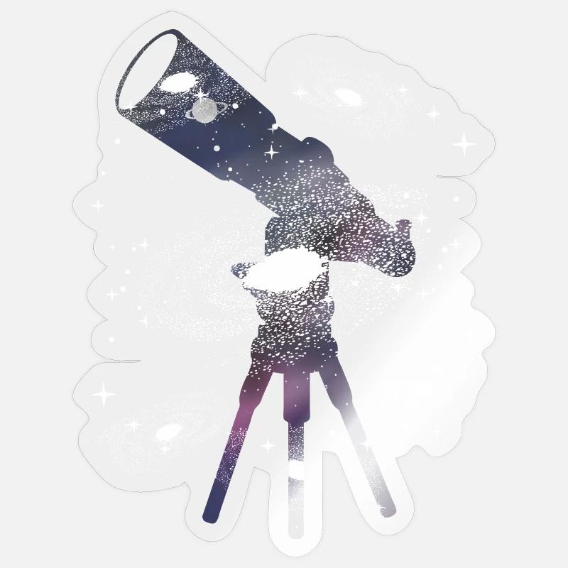 Observation des étoiles - Sticker taille S (10 x 10 cm) - brillant transparent