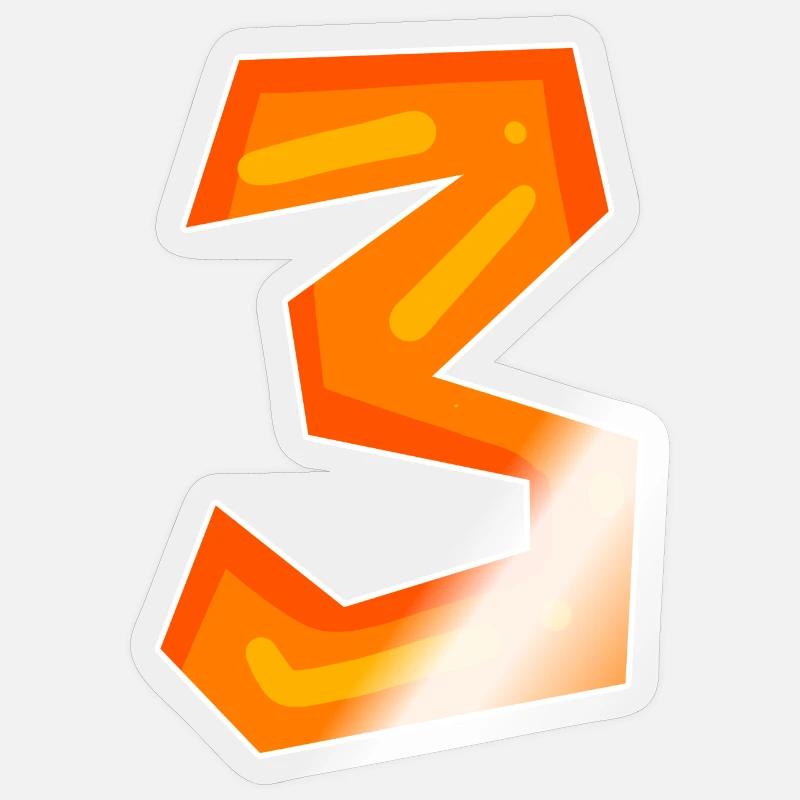 3 orange - Sticker size S (10 x 10 cm) - transparent glossy