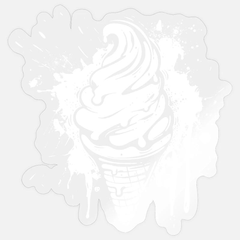 Ice cream cone Splash - Sticker size S (10 x 10 cm) - transparent glossy