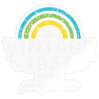 1964 Birthday Vintage Rainbow Sun - Sticker size S (10 x 10 cm) - transparent glossy - Front