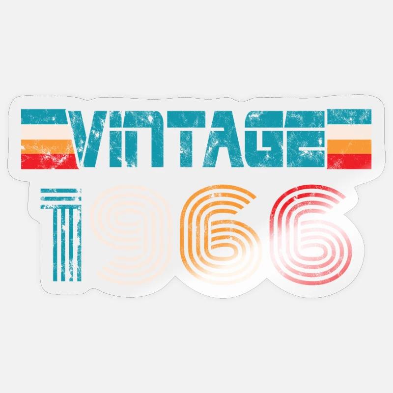 Millésime anniversaire 1966 - Sticker taille S (10 x 10 cm) - brillant transparent