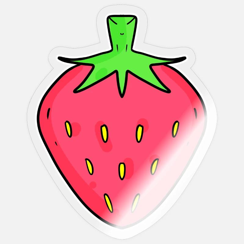 Erdbeere Erdbeeren - Sticker Größe S (10 x 10 cm) - Transparent glänzend
