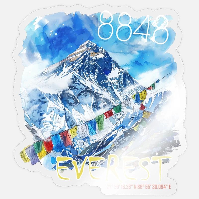 Mount Everest - Sticker size S (10 x 10 cm) - transparent glossy