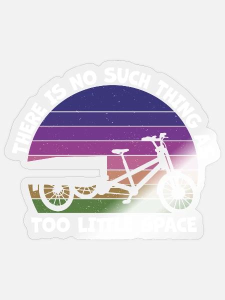 Zu Wenig Platz Cargo-fahrrad Cargobike - Sticker Größe S (10 x 10 cm) - Transparent glänzend