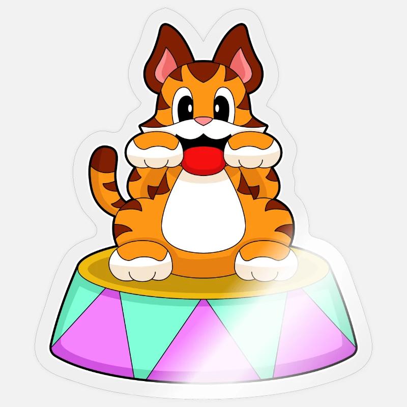 Tiger Circus - Sticker size S (10 x 10 cm) - transparent glossy
