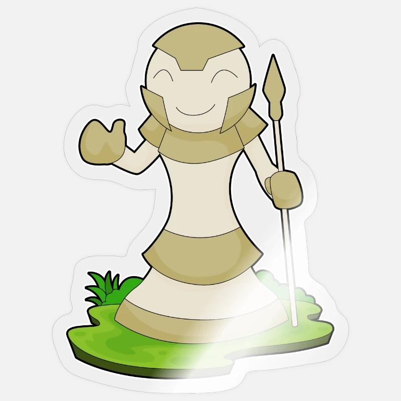 Schachfigur Bauer Schach - Sticker Größe S (10 x 10 cm) - Transparent glänzend