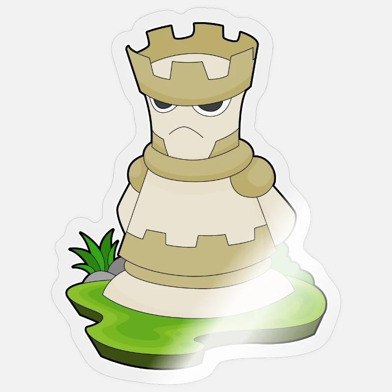 Schachfigur Turm Schach - Sticker Größe S (10 x 10 cm) - Transparent glänzend