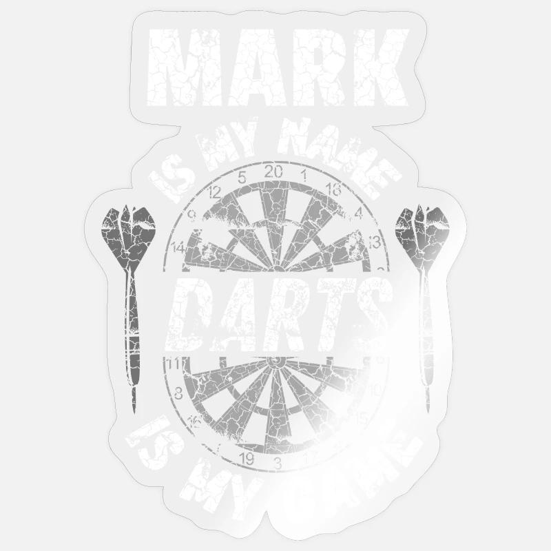 Design de fléchettes par nom Mark, fan de fléchettes Sticker taille S (10 x 10 cm)