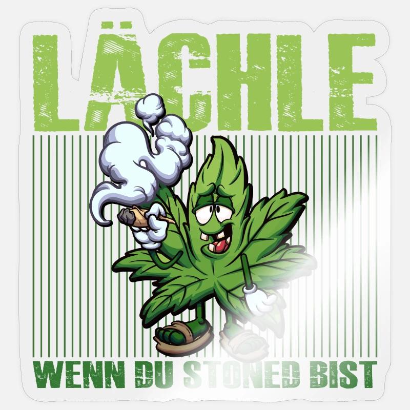 Lächle Wenn Du Stoned Bist Cannabis Kiffer Hanf Sticker Größe S (10 x 10 cm)