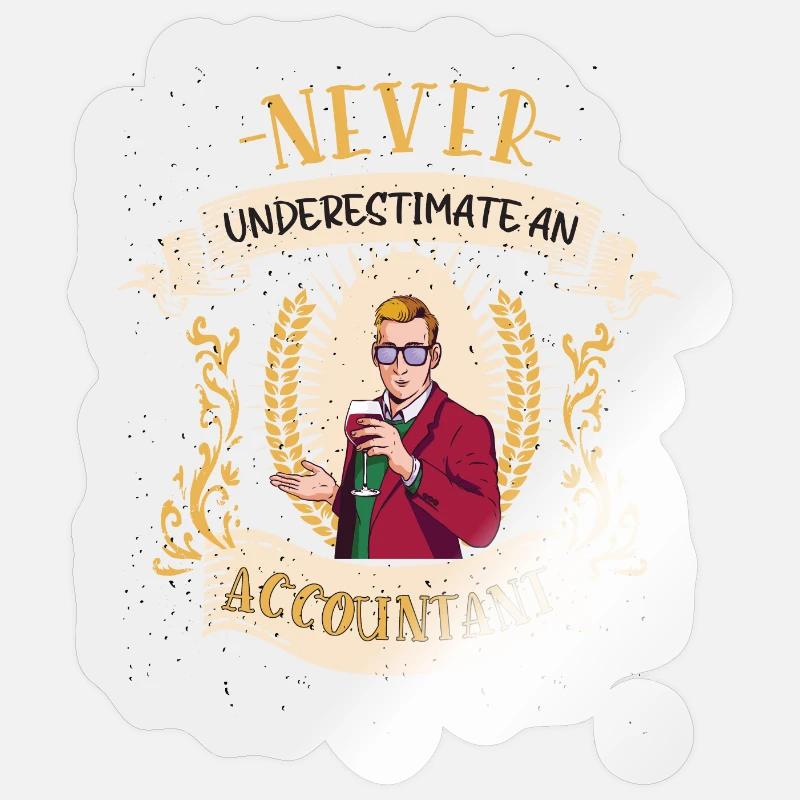 Cadeau drôle de comptabilité comptable - Sticker taille S (10 x 10 cm) - brillant transparent