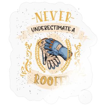 Dachdecker Dachprofi Lustiges Geschenk - Sticker Größe S (10 x 10 cm) - Transparent glänzend - Vorne
