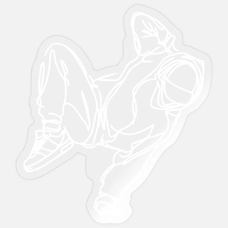 Breakdancer Zeichnung - Sticker Größe S (10 x 10 cm) - Transparent glänzend