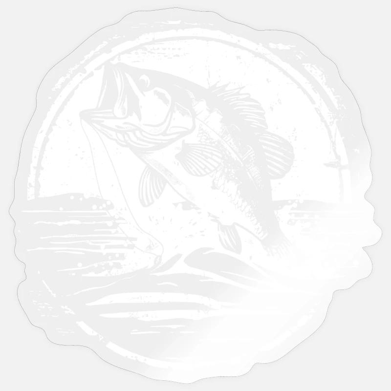 Dessin de poisson - Sticker taille S (10 x 10 cm) - brillant transparent