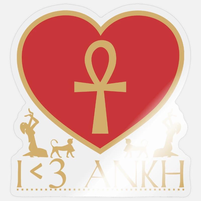 I <3 Ankh - Sticker size S (10 x 10 cm) - transparent glossy