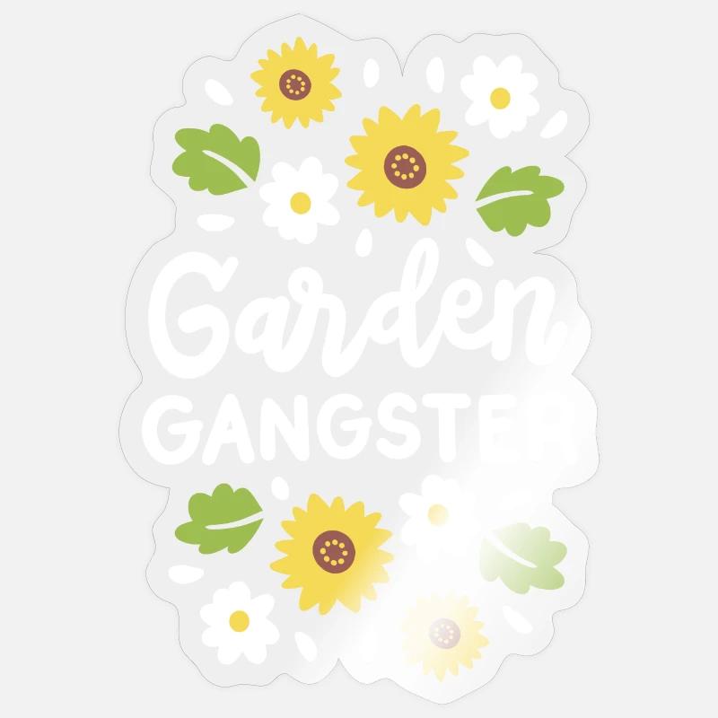 Garten Gartenarbeit - Sticker Größe S (10 x 10 cm) - Transparent glänzend