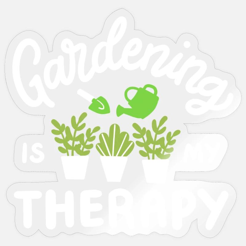 Garten Gartenarbeit - Sticker Größe S (10 x 10 cm) - Transparent glänzend
