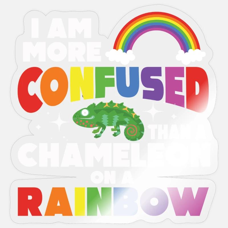Ich Bin Verwirrter Als Ein Chamäleon Sticker Größe S (10 x 10 cm)