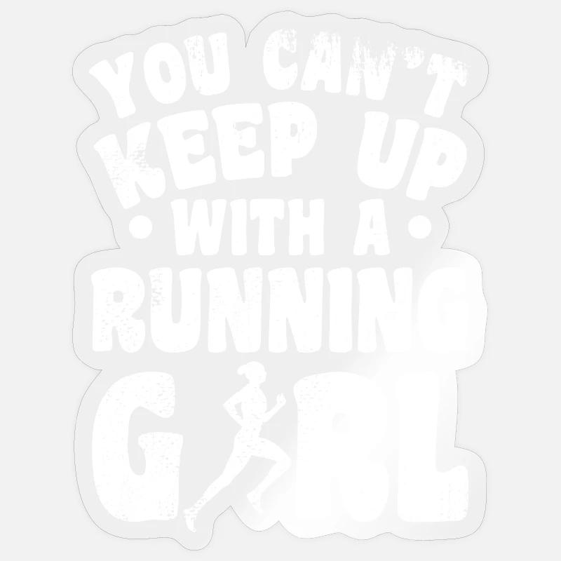 Laufendes Mädchen Sticker Größe S (10 x 10 cm)