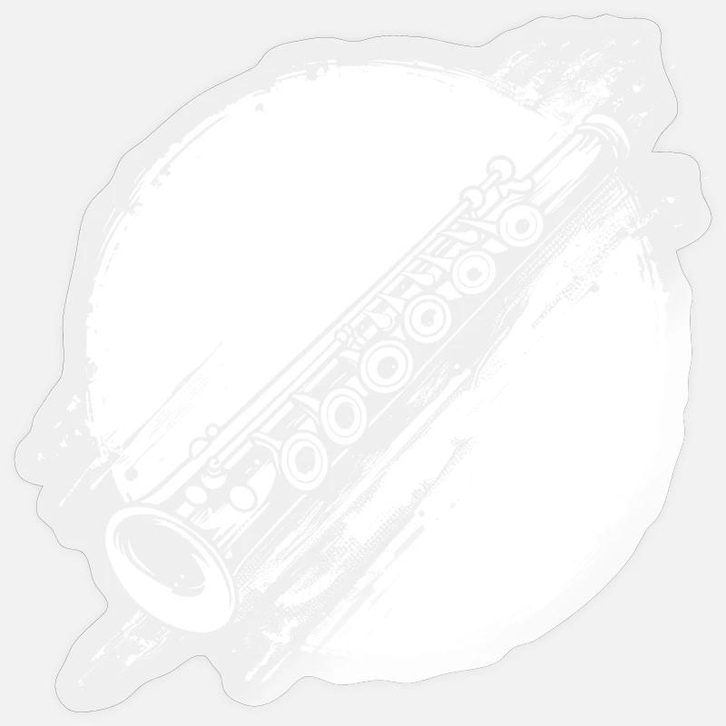 Flûte graphique - Sticker taille S (10 x 10 cm) - brillant transparent