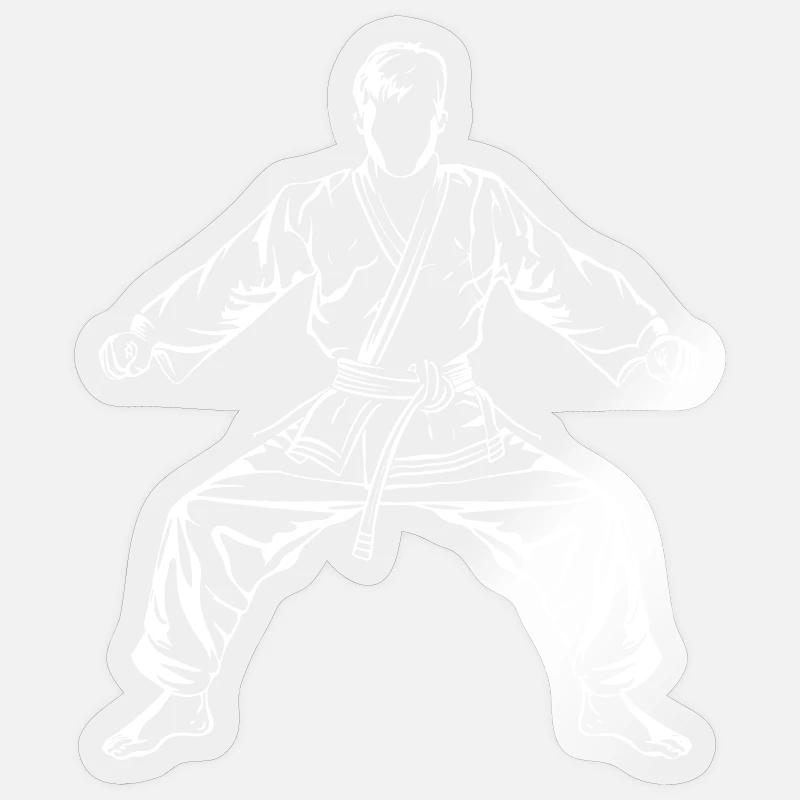 Karate Boy Drawing Sticker size S (10 x 10 cm)