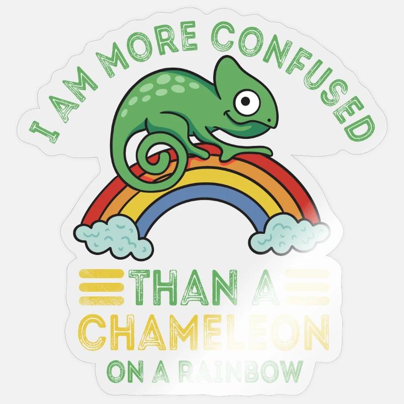 Ich Bin Verwirrter Als Ein Chamäleon - Sticker Größe S (10 x 10 cm) - Transparent glänzend