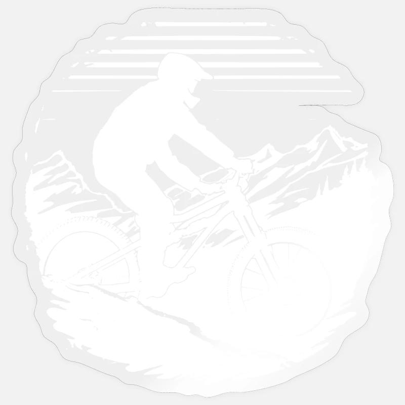 Mountain Biker Drawing - Sticker size S (10 x 10 cm) - transparent glossy
