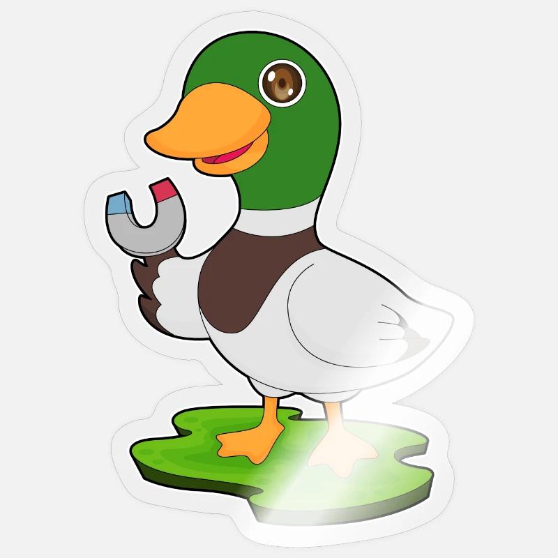 Aimant à canard - Sticker taille S (10 x 10 cm) - brillant transparent
