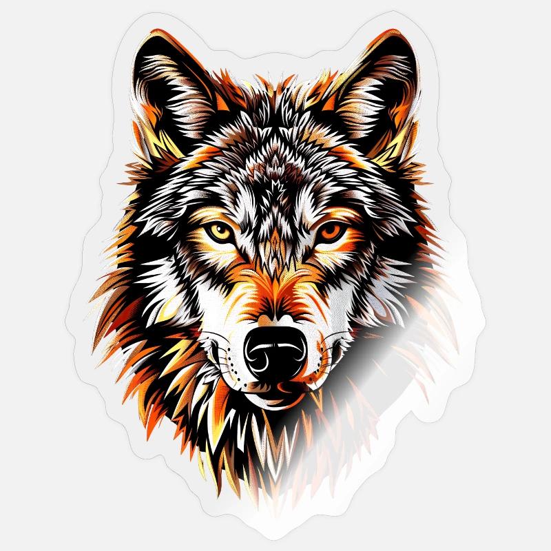 Wolf Motif Wolves Wolf Pack Gray Wolfhound Wolf Sticker size S (10 x 10 cm)