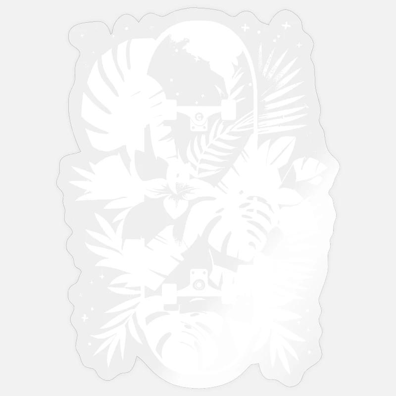 Graphismes de skateboard - Sticker taille S (10 x 10 cm) - brillant transparent