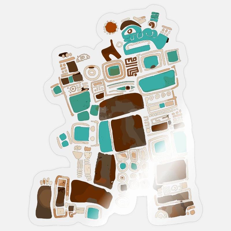 Dieu Maya Mythologie Maya Itzamna - Sticker taille S (10 x 10 cm) - brillant transparent